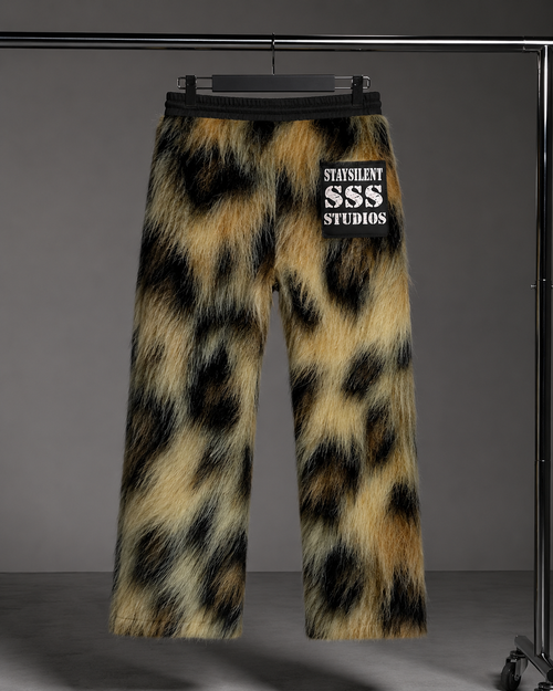“Saint la Silent” Collection - Leopard Fur Sweatpants